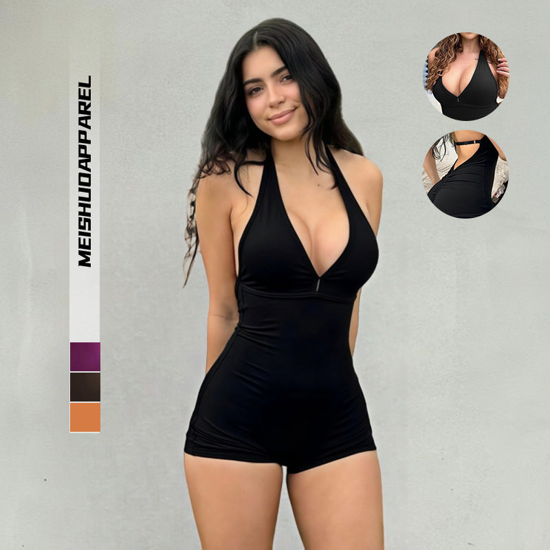 Damen Badeanzug mit elegantem V-Ausschnitt und figurschmeichelndem Schnitt Drune