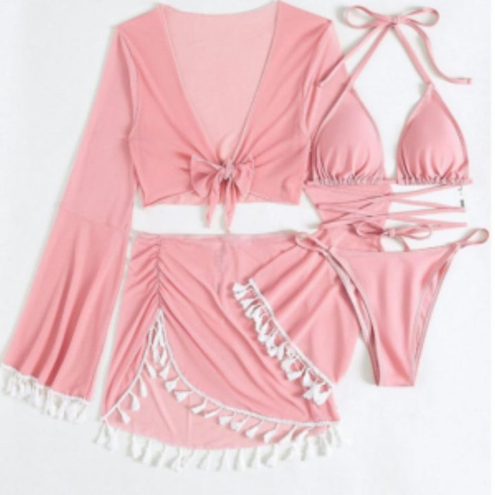 Damen Strandoutfit mit eleganten Schnürdetails Drune