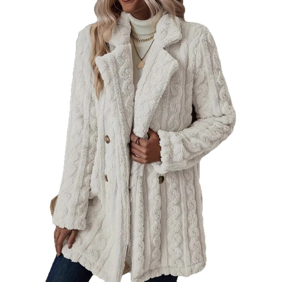 Damen Strickmantel mit besonderer Textur und eleganten Knopfdetails Drune