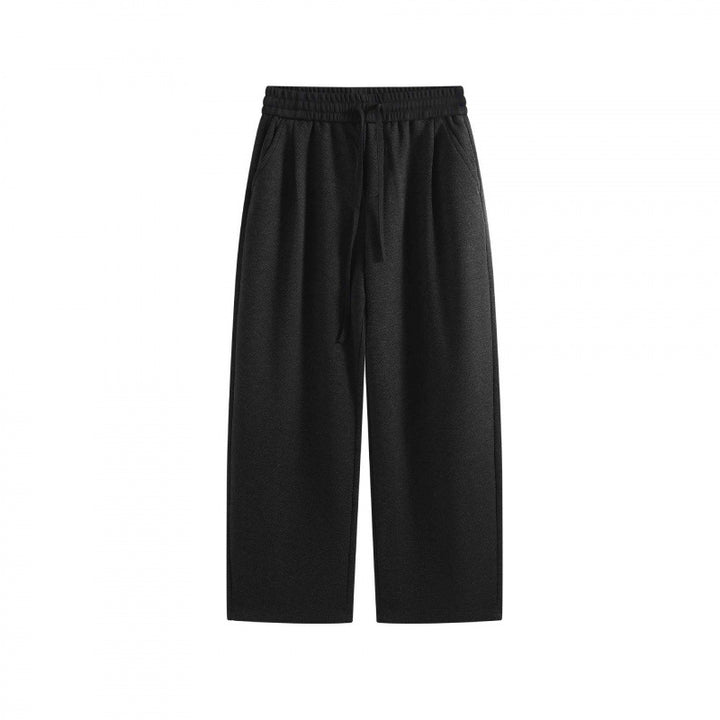 Herren Weite Cropped-Hose mit elastischem Bund, Bundfalten und Seitentaschen Drune