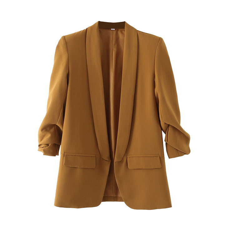 Damen nan taillierter Blazer mit Schalkragen und dreiviertelärmeln Drune