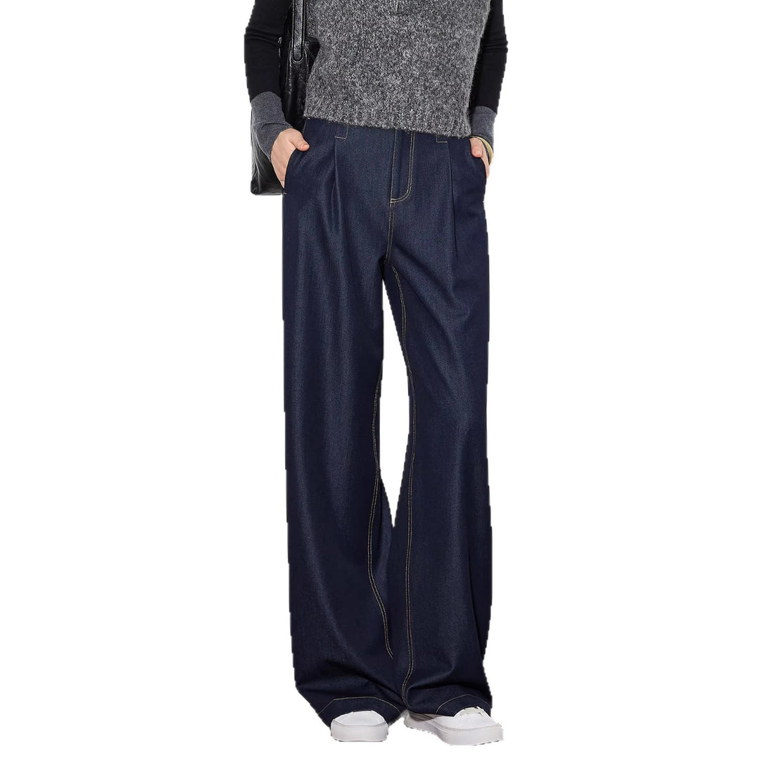 Damen Elegante Hohe Taillierte Wide-Leg Jeans Drune