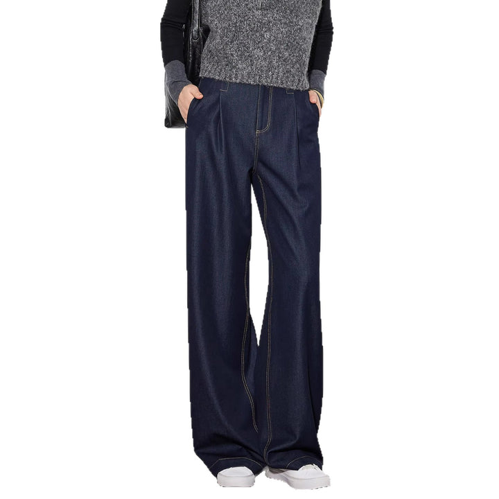 Damen Elegante Hohe Taillierte Wide-Leg Jeans Drune