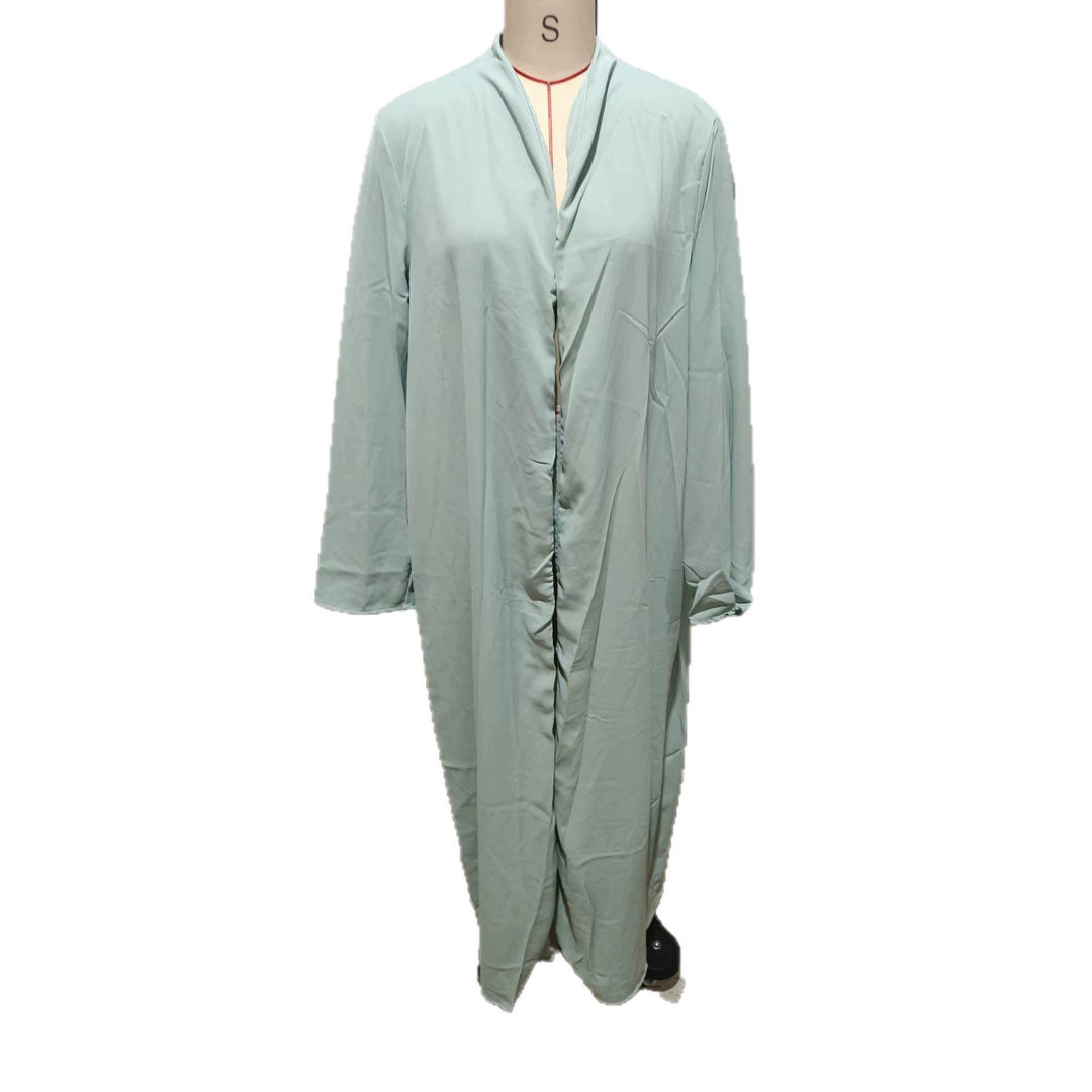 Damen Langer Kaftan‑Mantel mit fließender V‑Ausschnitt Drapierung Drune