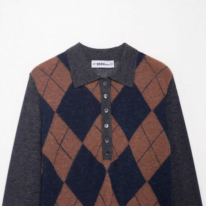 Damen Langarm-Polohemd Drune