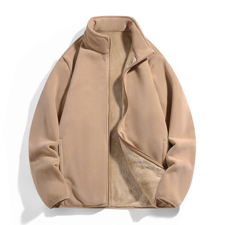 Herren Thermo-Fleecejacke mit weichem Sherpa-Innenfutter und Stehkragen Drune
