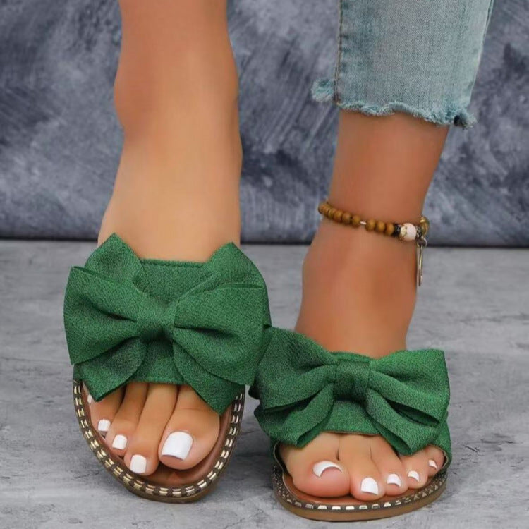 Damen Flip-Flops mit dekorativem Schleifen-Design und rutschfester Sohle Drune