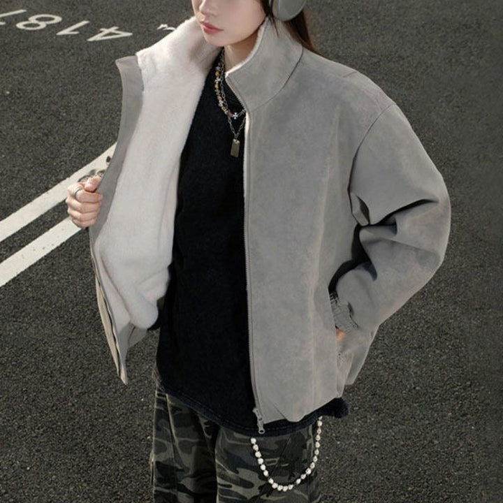 Damen Oversized Kunstlederjacke Drune