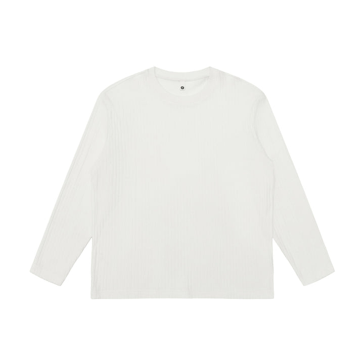 Unisex Fein geripptes Langarmshirt mit Rundhalsausschnitt und leichter Oversize-Silhouette Drune