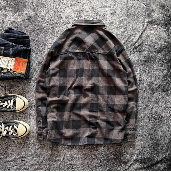 Herren Karo-Hemdjacke mit Brusttaschen Drune