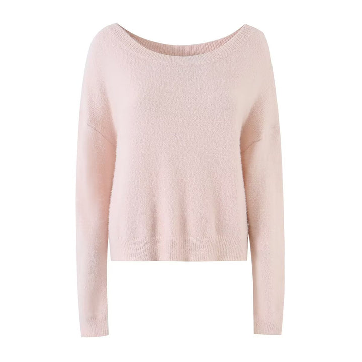 Damen Kuschelweicher Oversize-Pullover mit weitem U‑Boot‑Ausschnitt Drune