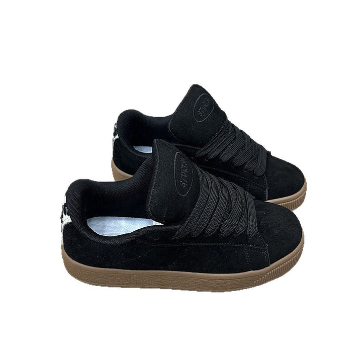 Damen Lifestyle Sneakers mit dicker Gummisohle und weichem Wildleder-Obermaterial Drune