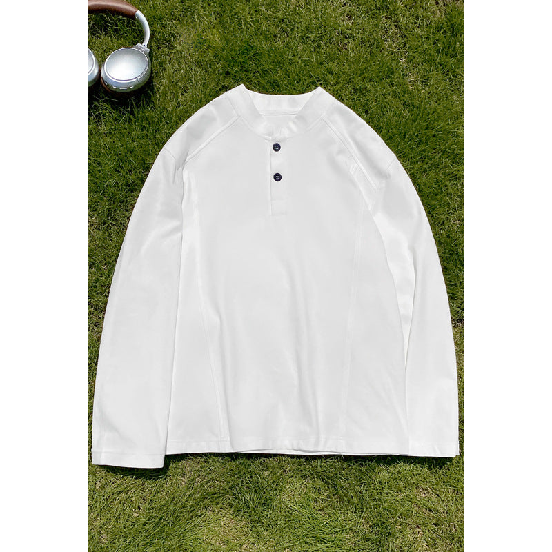 Herren Lässiges Langarmshirt mit Knopfleiste Drune