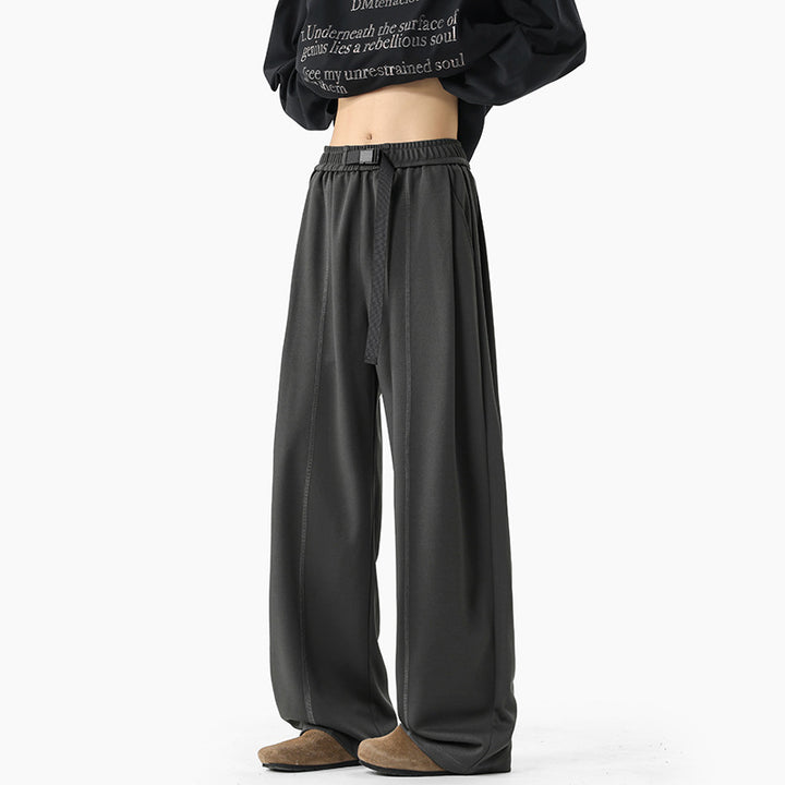 Herren Extraweite Drapierte Wide‑Leg‑Hose aus schwerfallendem Jersey mit Tunnelzugbund und Bundfalten Drune