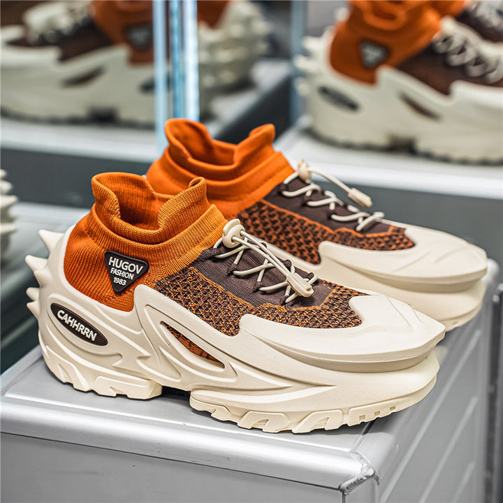 Unisex futuristische Chunky-Sneaker mit gestricktem Schaft, skulpturierter EVA-Sohle und Schnellzugverschluss Drune