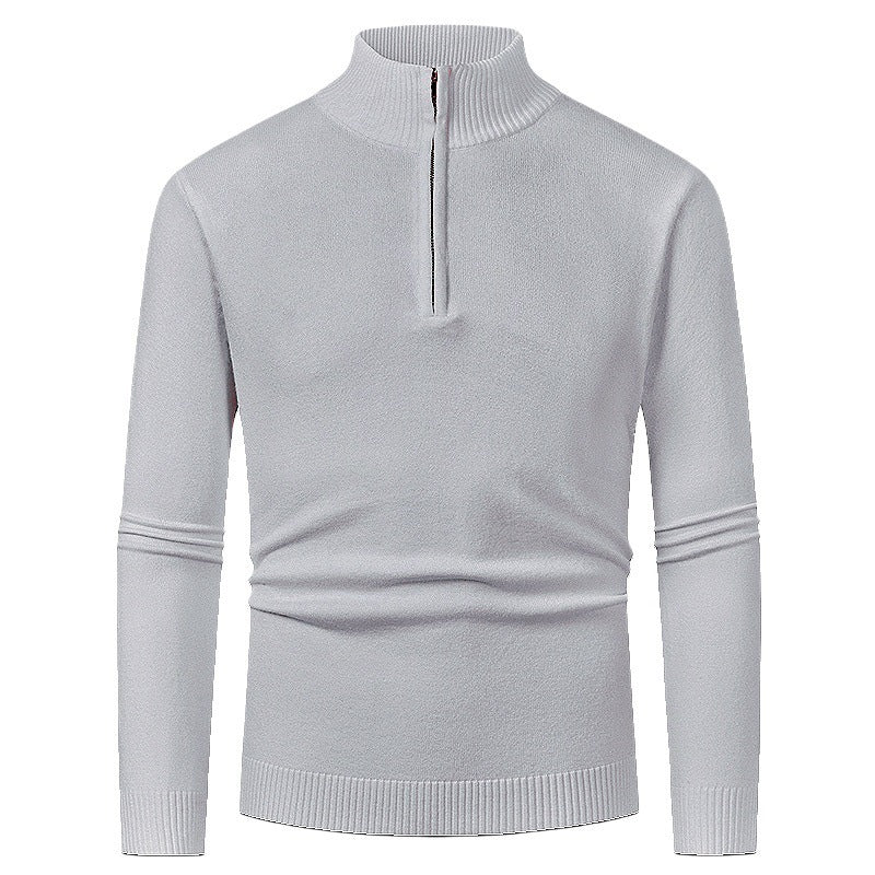 Herren eleganter Rollkragenpullover mit durchgehendem Reißverschluss Drune