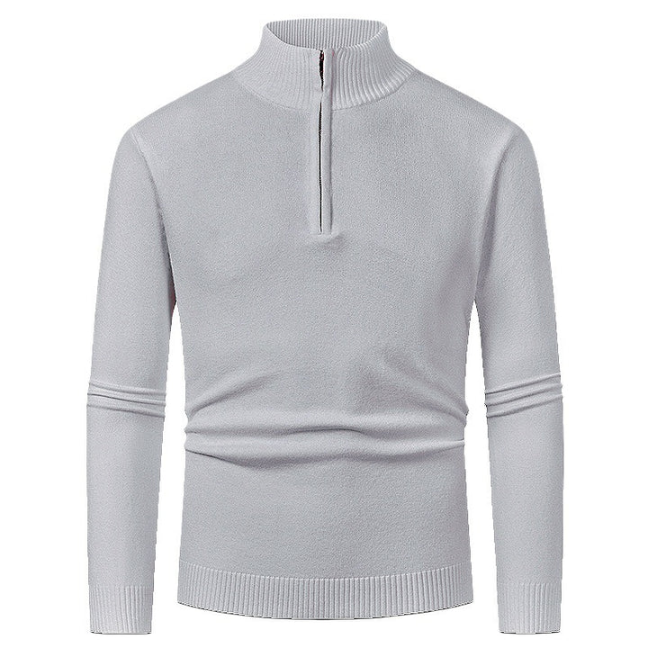 Herren eleganter Rollkragenpullover mit durchgehendem Reißverschluss Drune