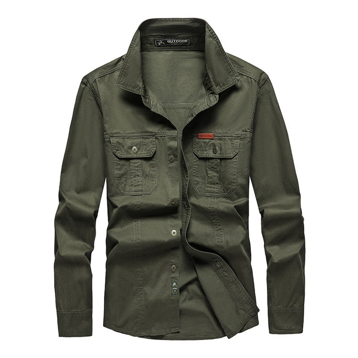 Herren nan Hemdjacke aus robustem Baumwoll-Twill mit verstärkten Brusttaschen Drune