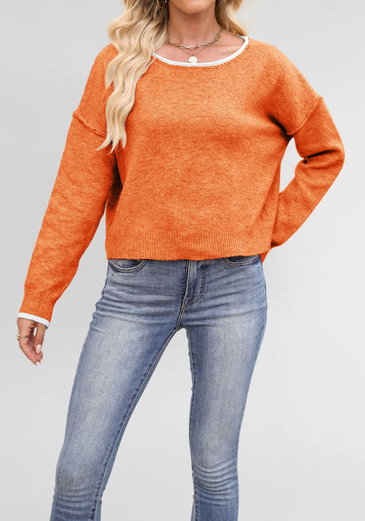 Damen lässiger Pullover mit weitem Schnitt und sanften Texturen Drune