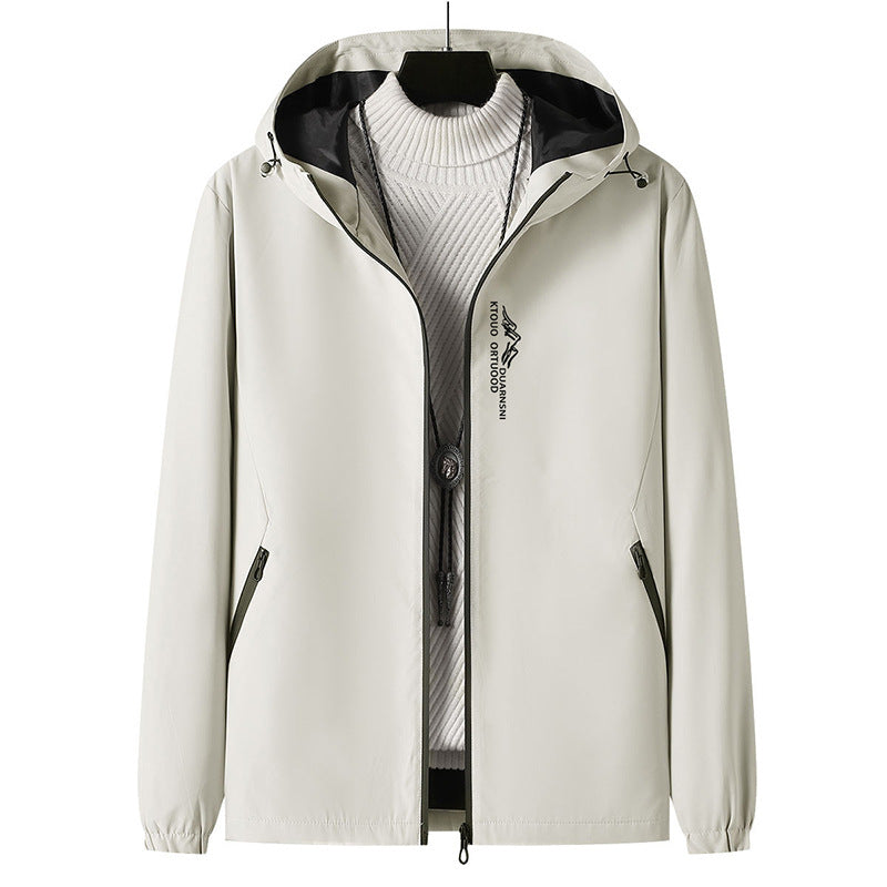 Herren Leichte Outdoor-Jacke mit verstellbarem Kapuzenkragen Drune
