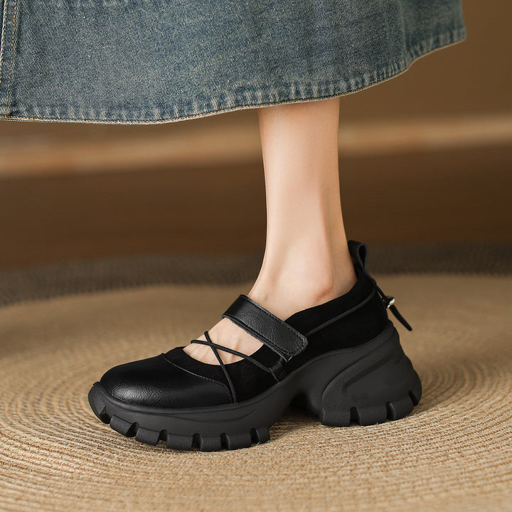 Damen modische Slingback-Schuhe mit elastischen Riemen und bequemer Sohle Drune
