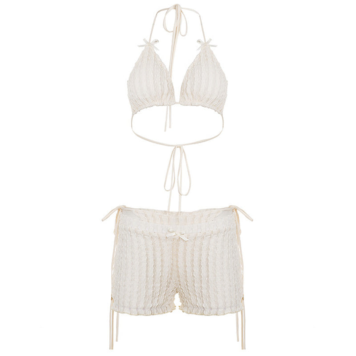 Damen Triangel-Bikini-Set mit verstellbaren Trägern und Rüschendetails Drune