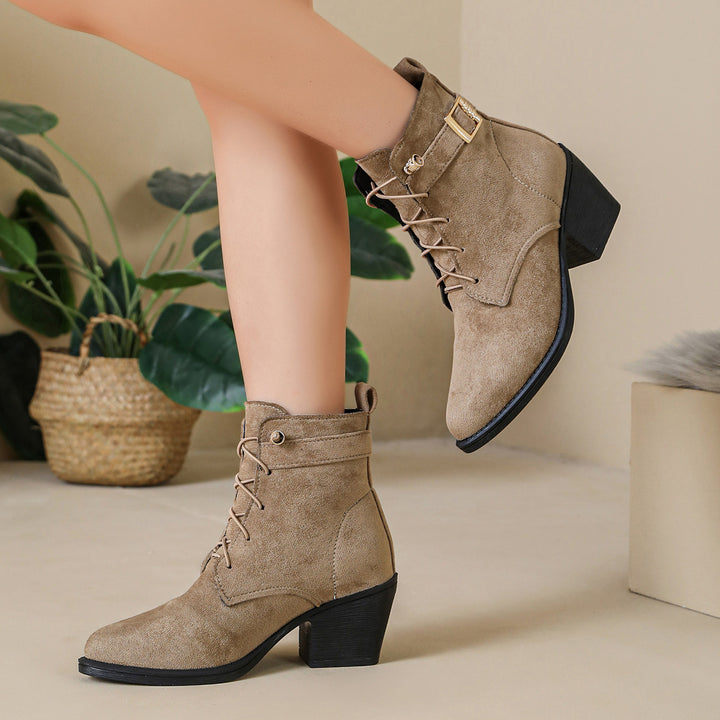 Damen Chic Schnür-Stiefeletten Drune