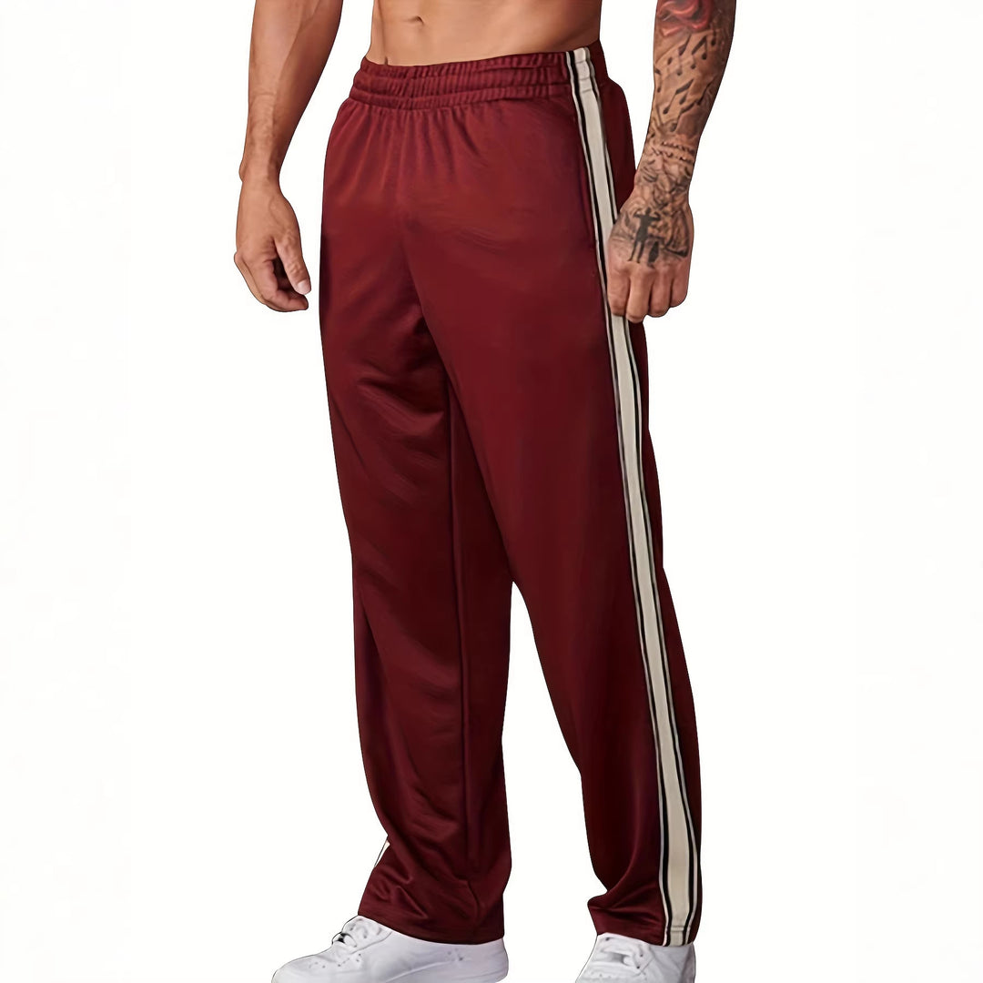 Herren Sportliche Trainingshose mit seitlichem Tape-Streifen und elastischem Bund Drune