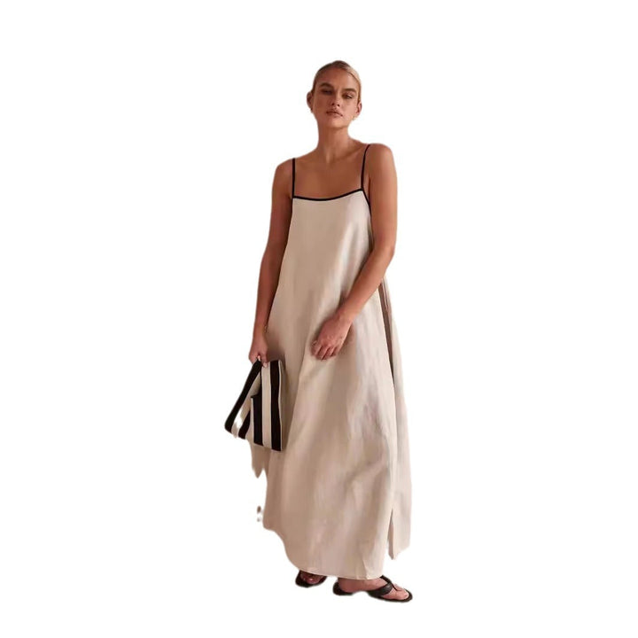 Damen Sommerliches Maxikleid mit schmalen Spaghettiträgern und fließendem Schnitt Drune