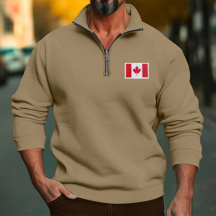 Herren Fleece-Pullover mit hoch schließendem Kragen und Reißverschluss Drune