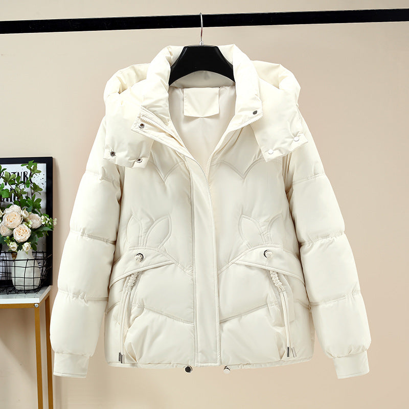 Damen Modische Pufferjacke mit abnehmbarer Kapuze und seitlichen Eingrifftaschen Drune