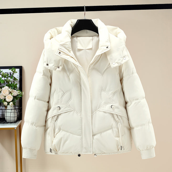 Damen Modische Pufferjacke mit abnehmbarer Kapuze und seitlichen Eingrifftaschen Drune