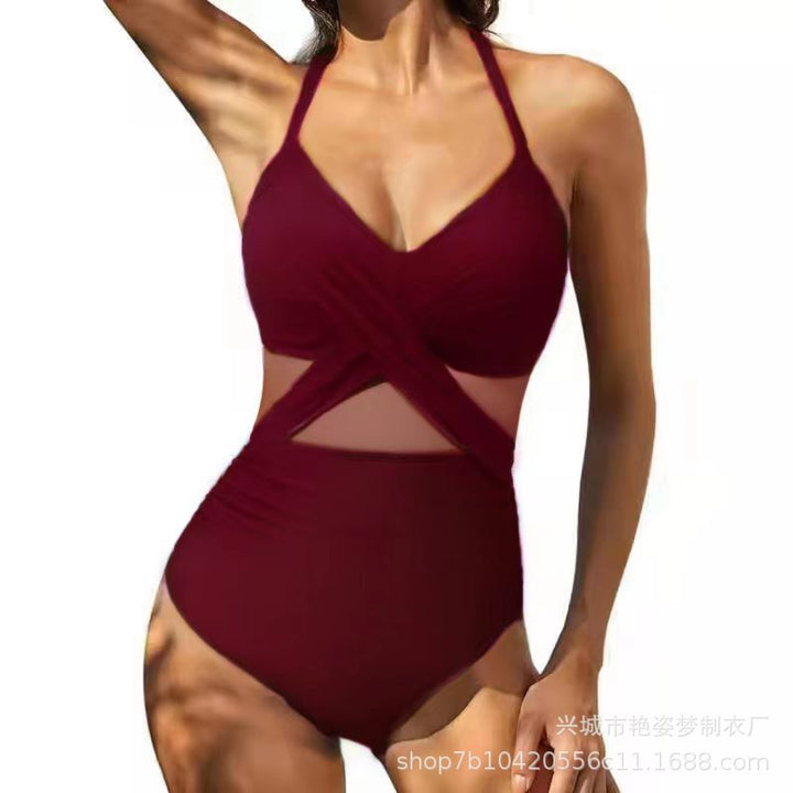 Damen Eleganter Einteiler mit raffiniertem Wickel-Design Drune