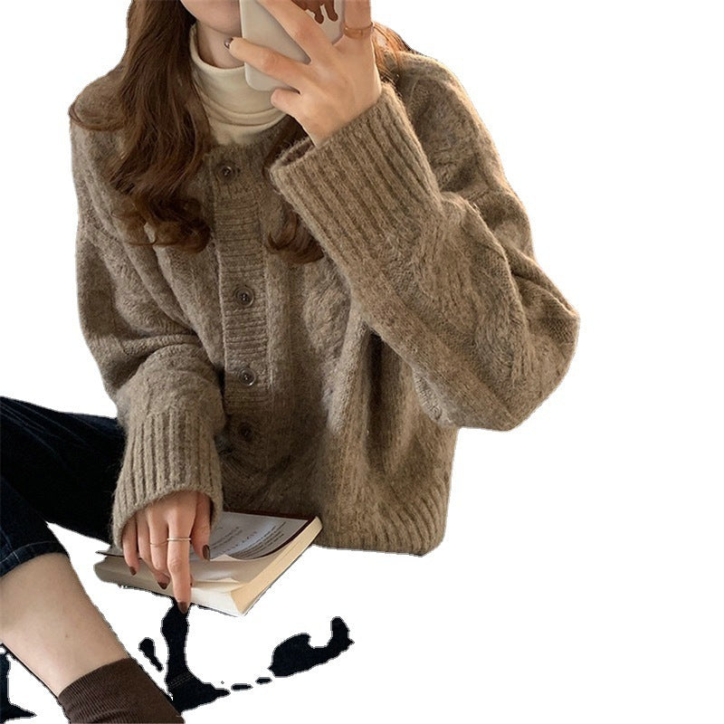 Damen Kuscheliger Strickcardigan mit feiner Struktur und Knopfdetails Drune
