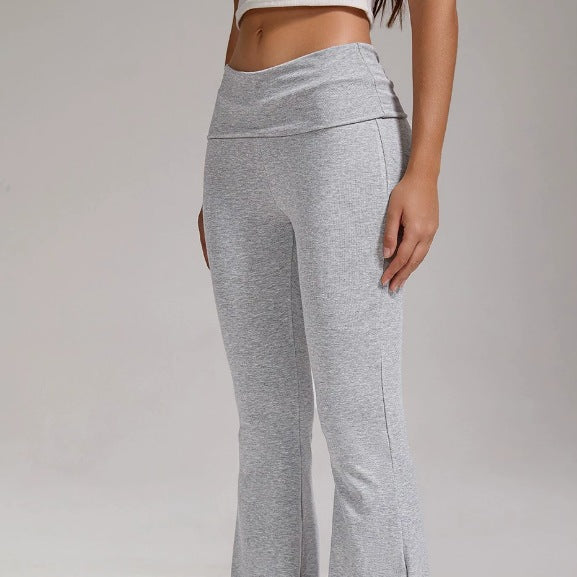 Damen nan hochgeschnittene Stretch-Flare-Yogahose mit formendem Bund Drune