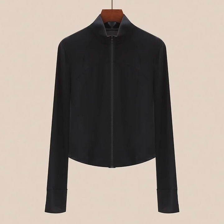 Damen sportliche Freizeitjacke mit hohem Kragen und durchgehendem Reißverschluss Drune