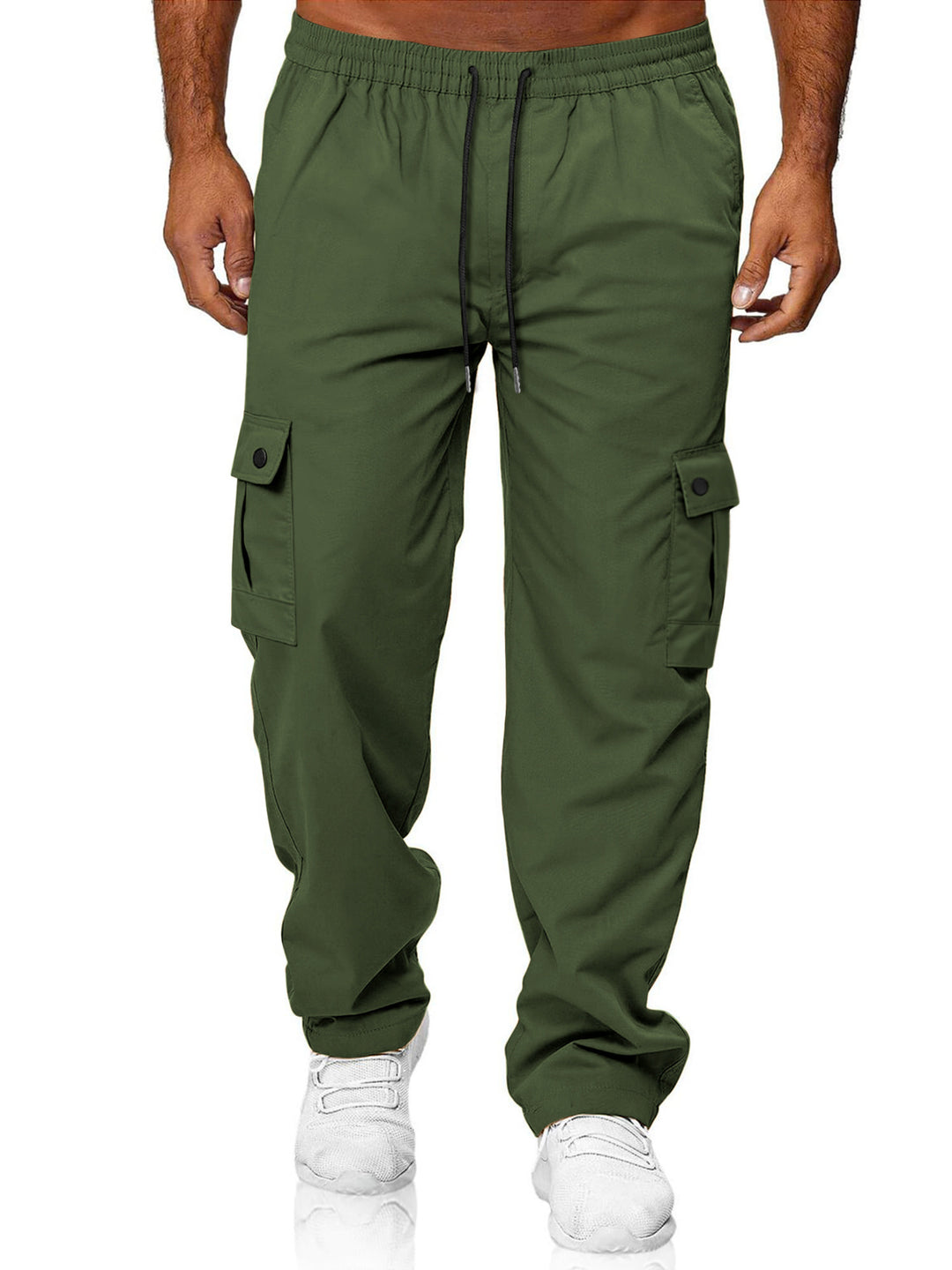 Herren Relaxed-Fit Cargo-Jogger mit elastischem Bund, Kordelzug und Klappentaschen Drune