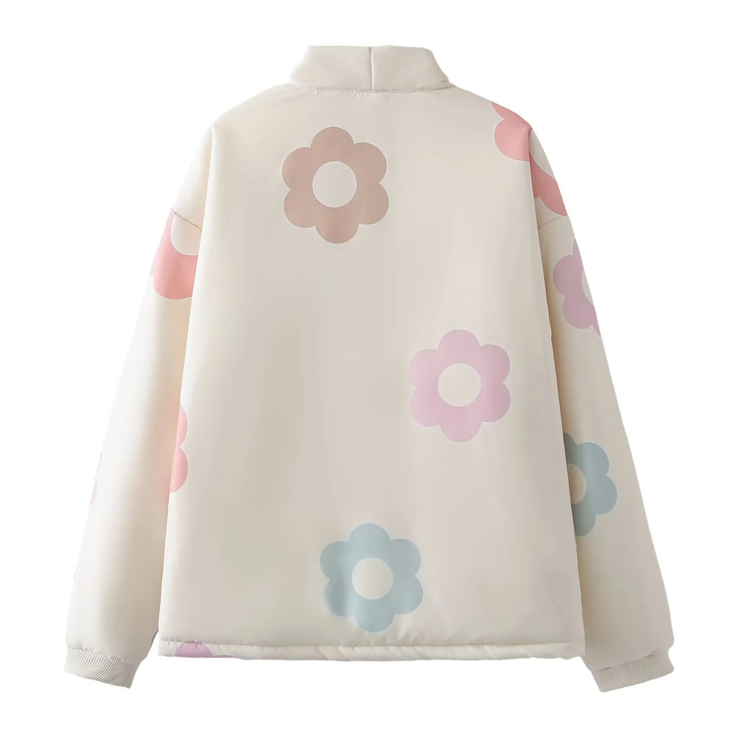 Damen nan gesteppte Kimono-Shortjacke mit wattierter Füllung und floraler Applikation Drune