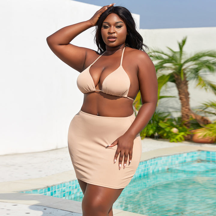 Damen Triangel-Bikini mit Rock Drune