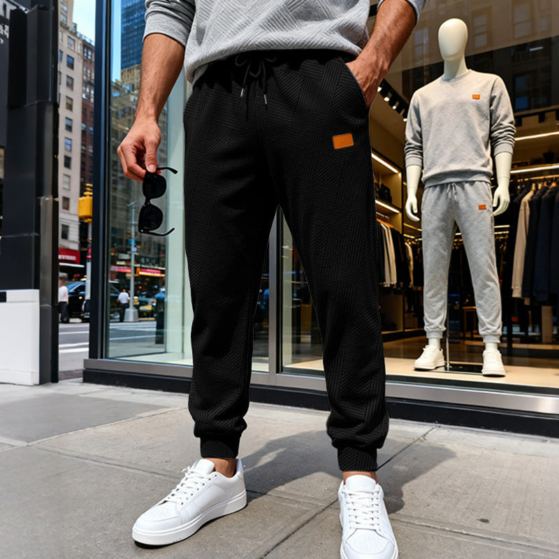 Herren Stepp-Jogginghose mit geometrischem Strukturmuster Drune