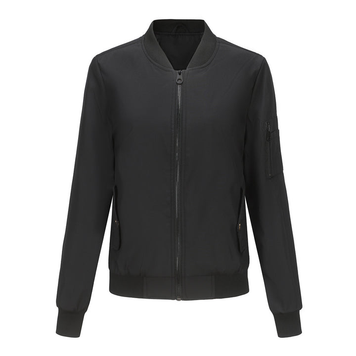 Damen modische Bomberjacke mit praktischen Reißverschlusstaschen und sportlichem Kragen Drune