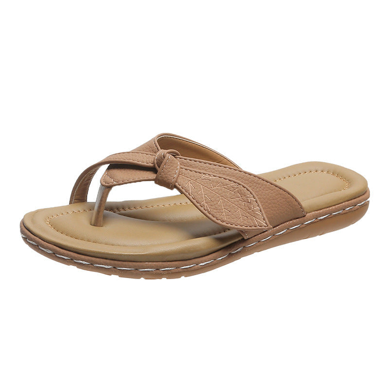 Damen Zehentrenner-Sandalen mit modischem Leaf-Design und anatomischem Fußbett Drune