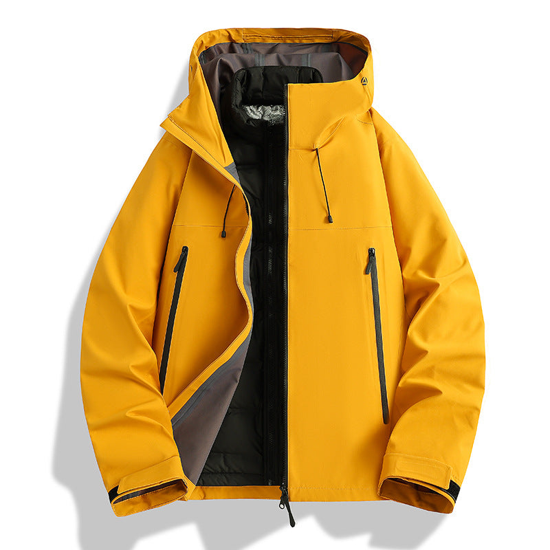 Herren Wasserdichte Softshell-Outdoorjacke mit verstellbarer Kapuze und atmungsaktiver Membran Drune