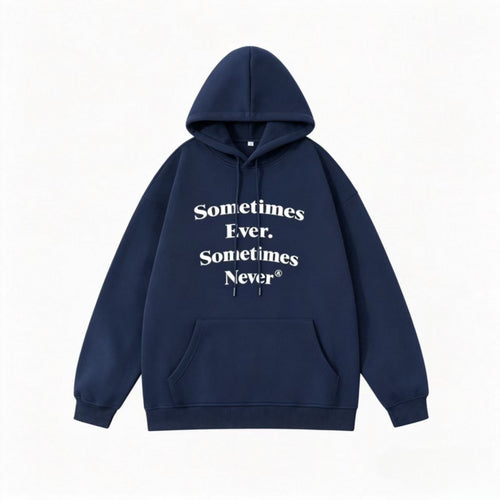 Unisex Oversize-Kapuzenpullover mit Statement-Print und Kängurutasche Drune