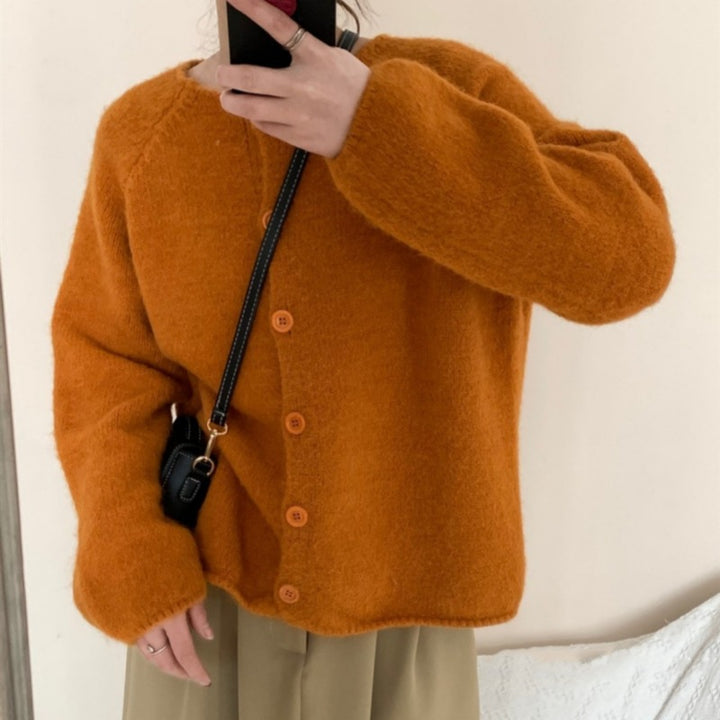 Damen Gemütlicher Cardigan mit Knopfdetails und weitem Schnitt Drune
