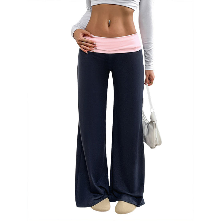 Damen Weite Palazzo‑Yogahose mit umschlagbarem Komfortbund Drune