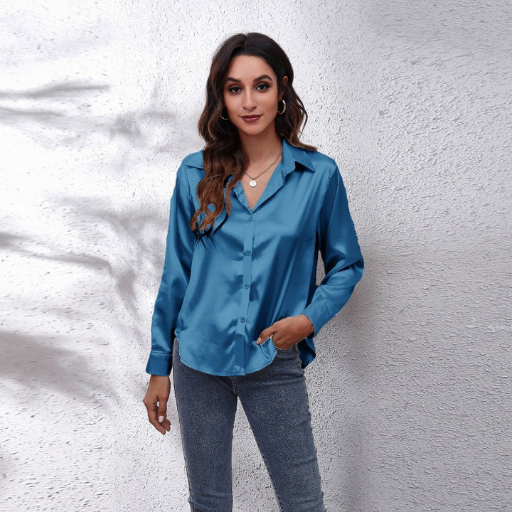 Damen elegante Satinbluse Drune