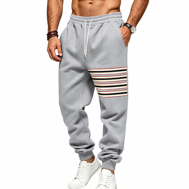 Herren Jogginghose mit seitlichem Streifen-Panel, elastischem Bund und Rippbündchen Drune