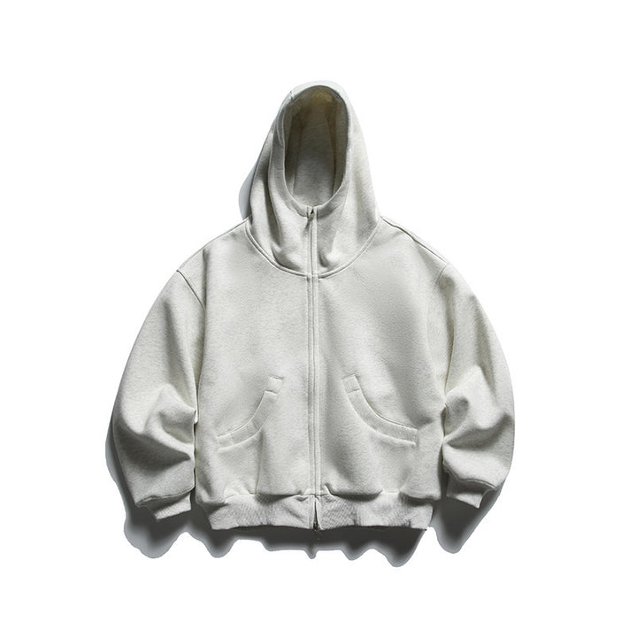 Unisex Oversize Zip-Hoodie mit hohem Kragen und Kängurutaschen Drune