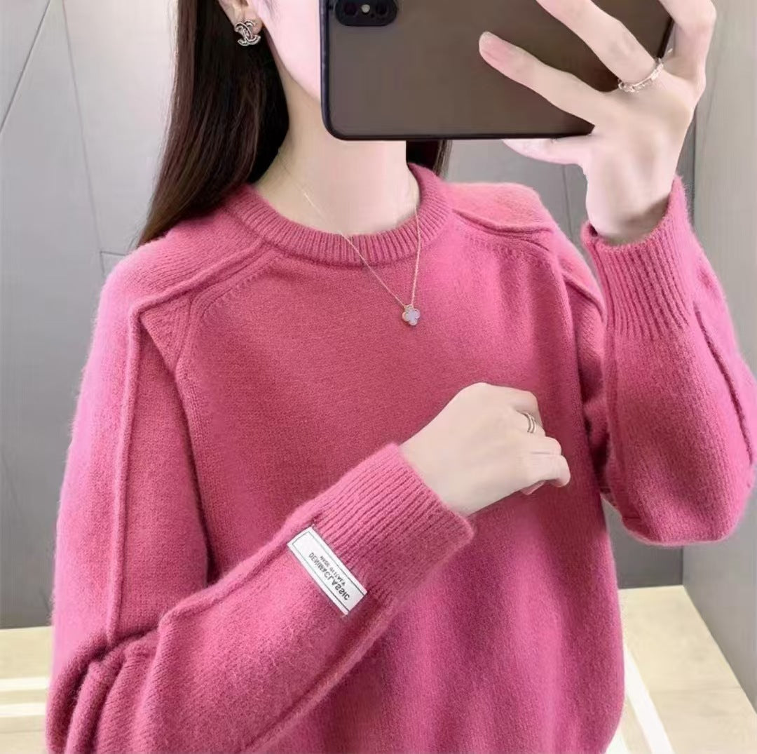 Damen Hochwertiger Pullover mit strukturiertem Design und weitem Schnitt Drune